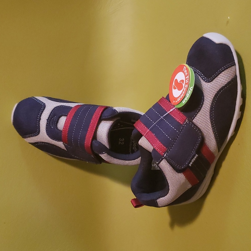 Pediped Adrian Navy Grey Washable Sneakers